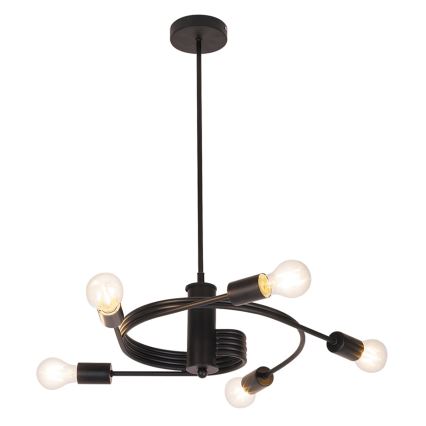 Rabalux - Plafonski luster CARLY 5xE27/15W/230V, crne boje