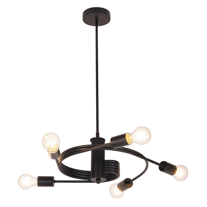 Rabalux - Plafonski luster CARLY 5xE27/15W/230V, crne boje