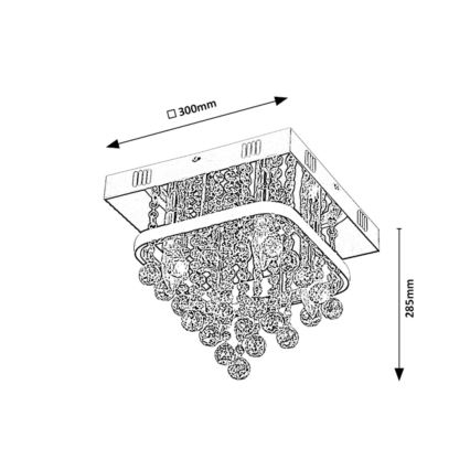 Rabalux - Kristalni stropni luster LED/23W/230V + 4xE14/40W