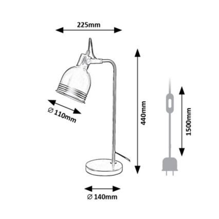 Rabalux - Stona lampa 1xE14/25W/230V crna
