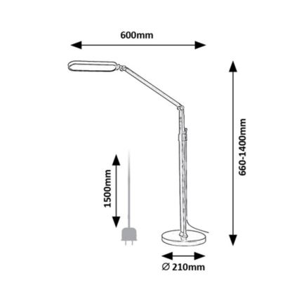 Rabalux - LED prigušiva dodirna stojeća lampa LED/13W/230V 3000-6000K crna