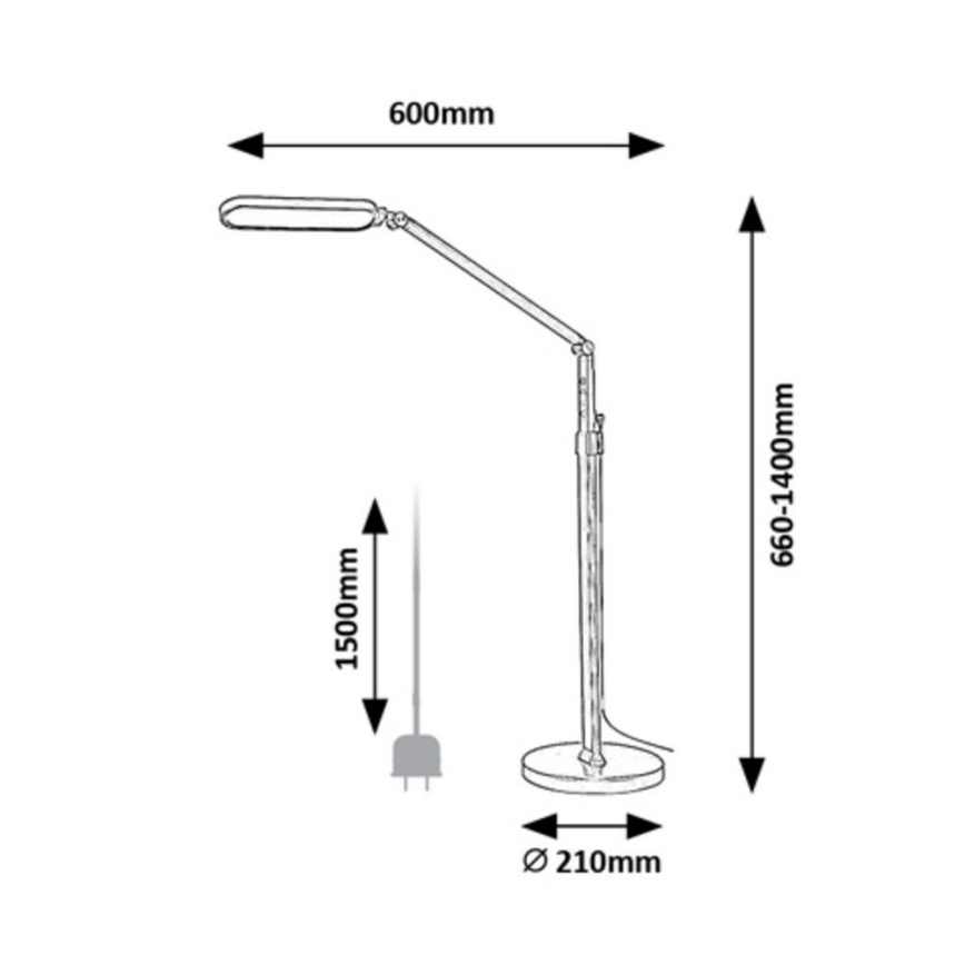 Rabalux - LED prigušiva dodirna stojeća lampa LED/13W/230V 3000-6000K crna