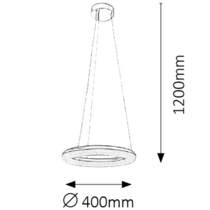 Rabalux - LED prigušiva luster na sajli LED/24W/230V + daljinski upravljač