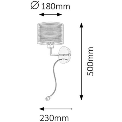 Rabalux - LED zidno svetlo E27/60W + LED/1W
