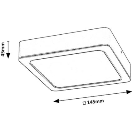 Rabalux - LED plafonsko svetlo LED/12W/230V 14,5x14,5 cm