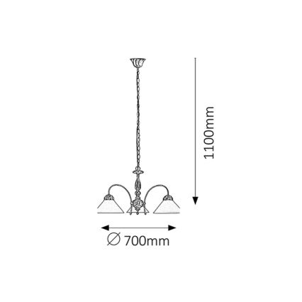 Rabalux - Luster na lancu 3xE27/60W/230V