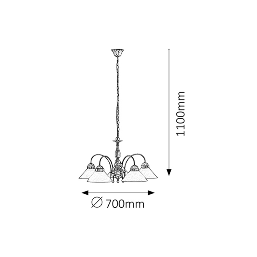 Rabalux - Luster na lancu 5xE27/60W/230V