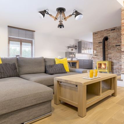 Rabalux - Plafonski luster 3xE14/15W/230V, crni