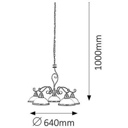 Rabalux - Luster ELISETT 5xE27/60W/230V