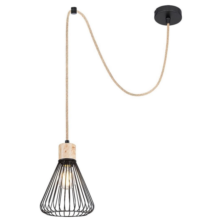 Rabalux - Visilica na sajli 1xE27/40W/230V crna/buk