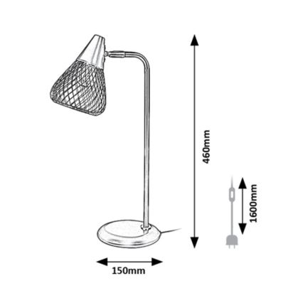 Rabalux - Stona lampa 1xE14/25W/230V crna