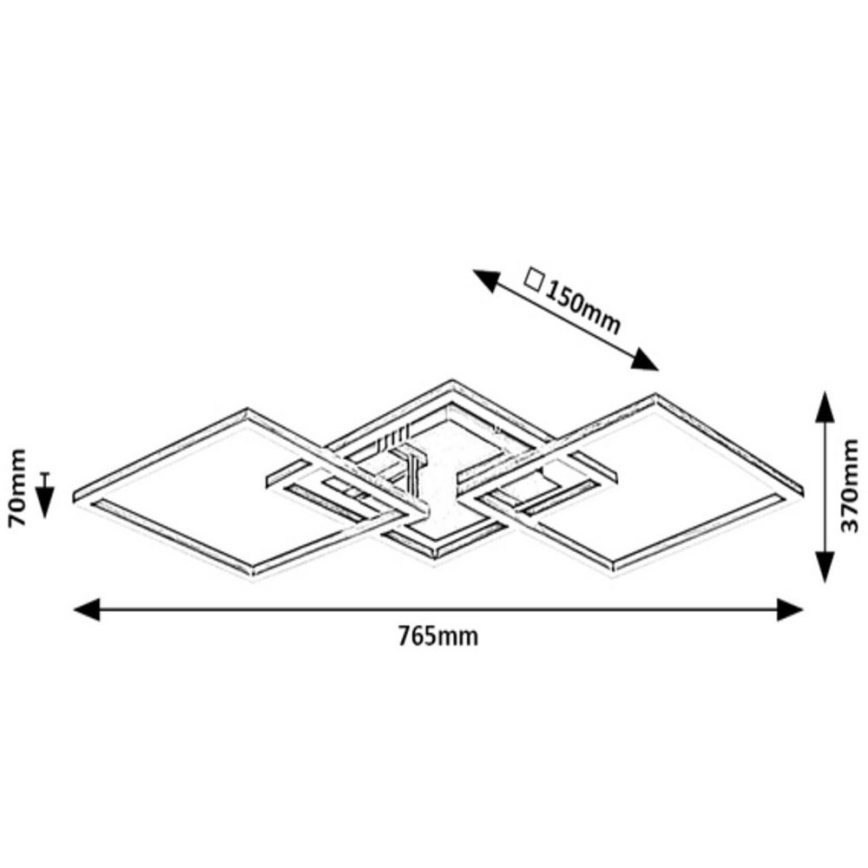 Rabalux - LED plafonski luster LED/43W/230V sjajni hrom 37x76,5 cm