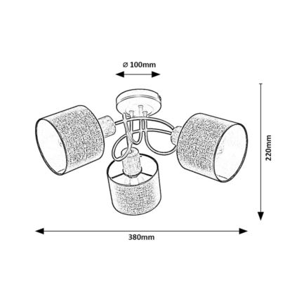 Rabalux - Plafonski luster 3xE14/40W/230V