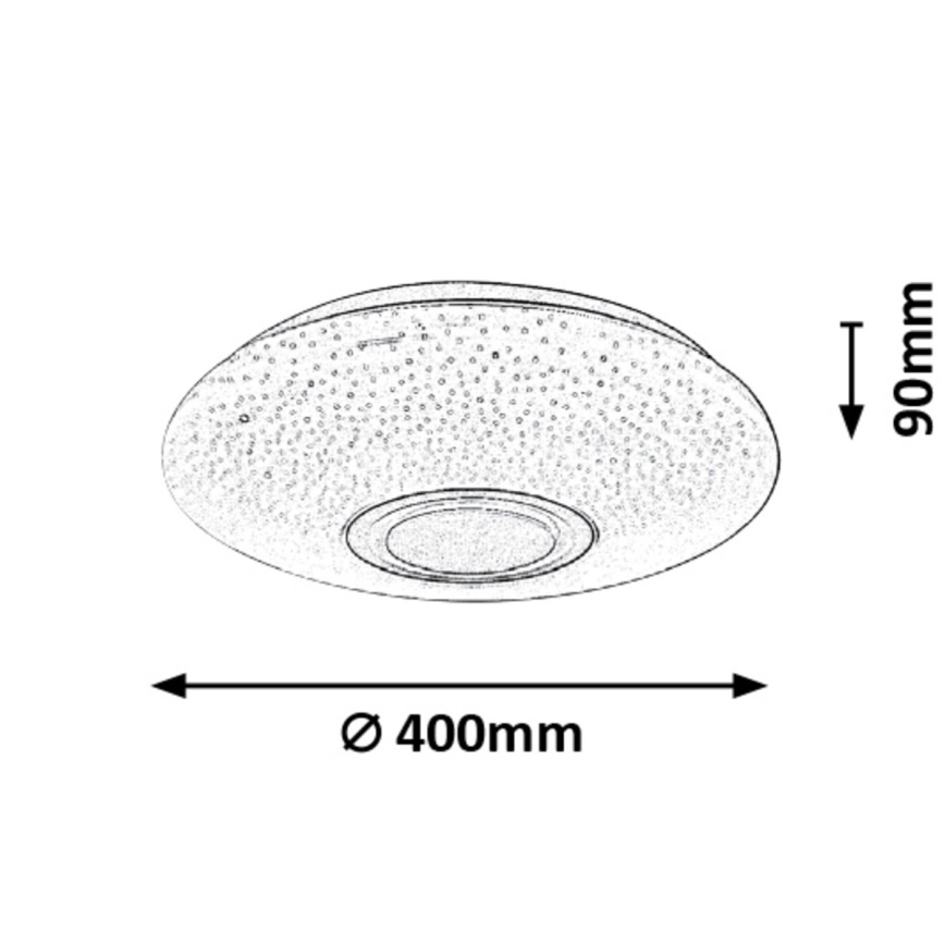 Rabalux - LED RGB prigušiva plafonska svetiljka sa zvučnikom LED/24W/230V Wi-Fi Tuya + daljinski upravljač, prečnik 40 cm