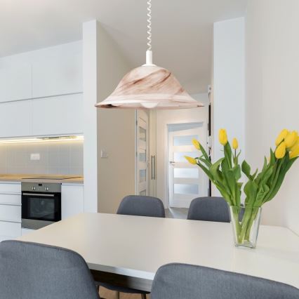 Rabalux - Luster 1xE27/60W/230V alabaster staklo