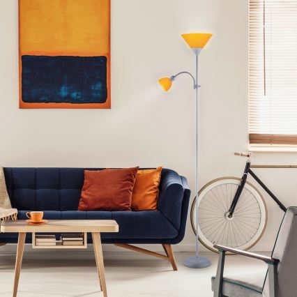 Rabalux - Stojeća lampa 1xE27/100W+E14/25W siva/narandžasta