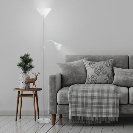 Rabalux - podna lampa 1xE27/100W+E14/25W bela