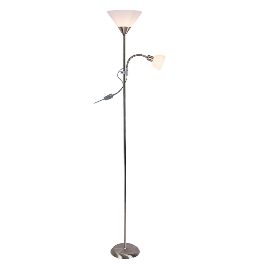 Rabalux - Stojeća lampa ACTION 1xE27/100W/230V + 1xE14/25W mat hrom/bela