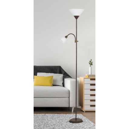 Rabalux - Podna lampa 1xE27/100W+1xE14/25W/230V braon/bela