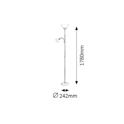 Rabalux - Podna lampa 1xE27/100W+1xE14/25W/230V braon/bela