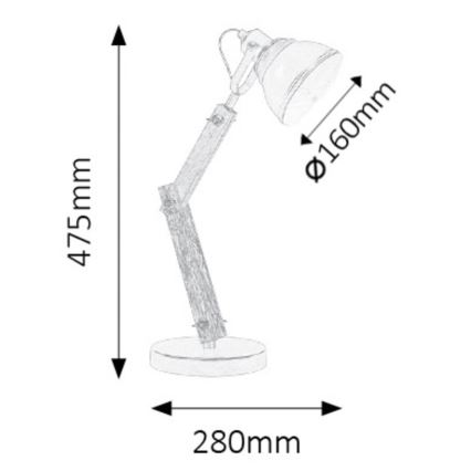 Rabalux - Stona lampa 1xE14/15W/230V crna