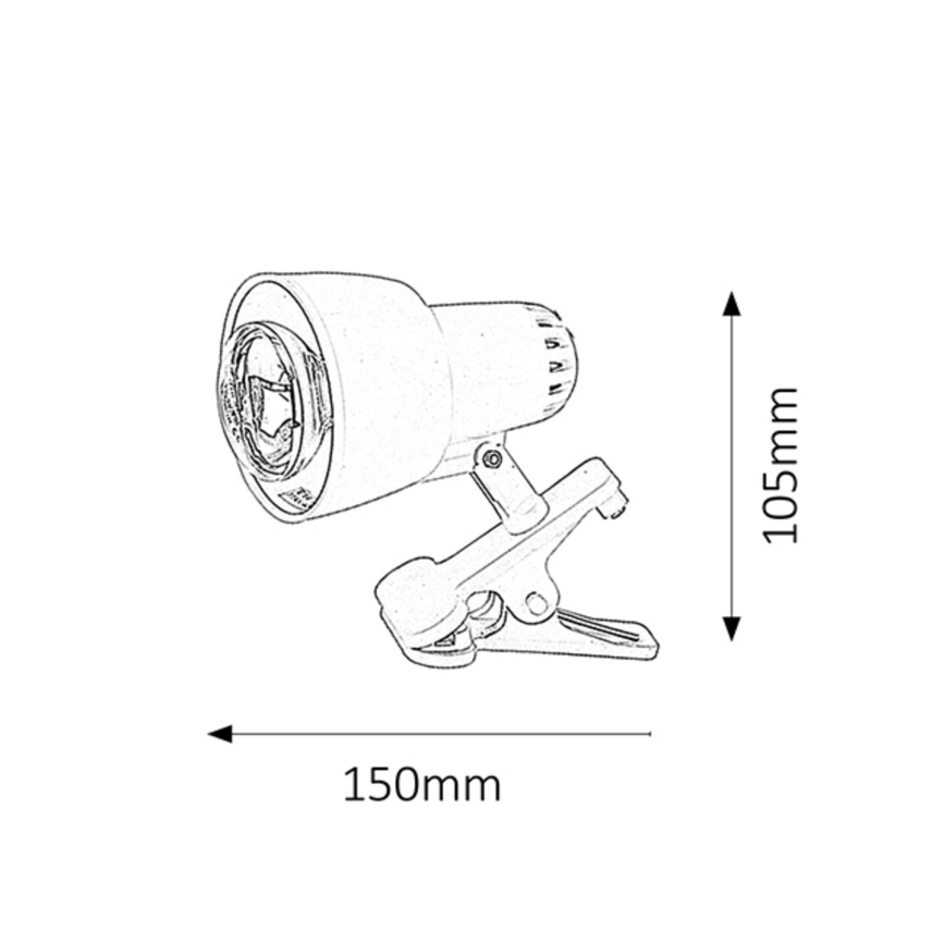 Rabalux - Lampa sa klipom 1xE14/40W/230V crna