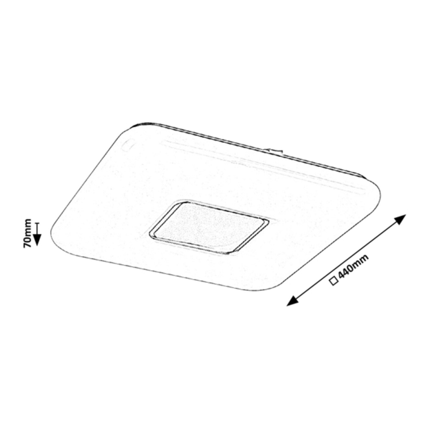 Rabalux - LED prigušiva plafonska svetiljka LED/70W/230V sa daljinskim upravljačem 44x44 cm