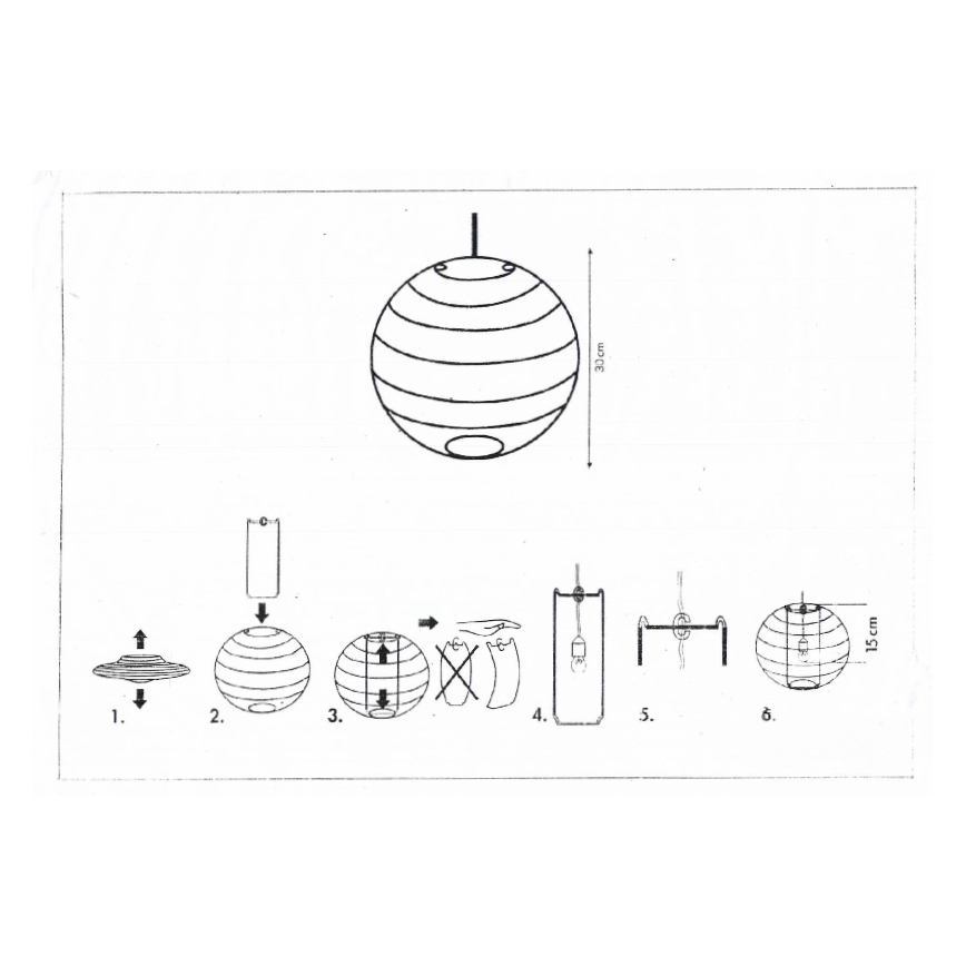 Rabalux 4894 - Abažur za luster RICE, beli, E27, prečnik 30 cm