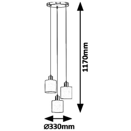 Rabalux - Luster na sajli 3xE14/25W/230V
