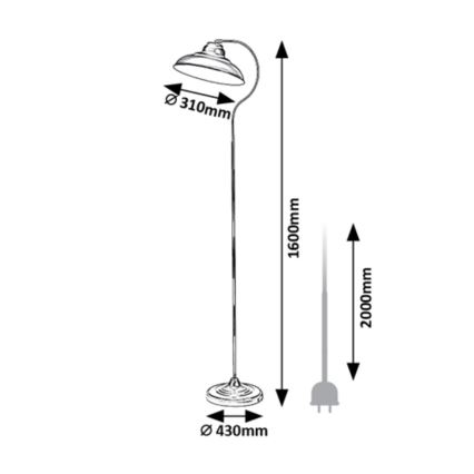 Rabalux - Podna lampa 1xE27/60W/230V
