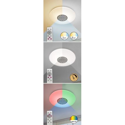 Rabalux - LED RGB prigušiva stropno svetlo LED/40W/230V 3000-6500K Wi-Fi Tuya prečnik 60 cm + daljinski upravljač