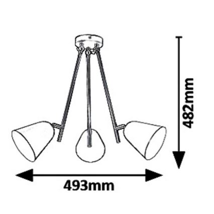 Rabalux - Luster na štangu ALDER 3xE14/40W/230V