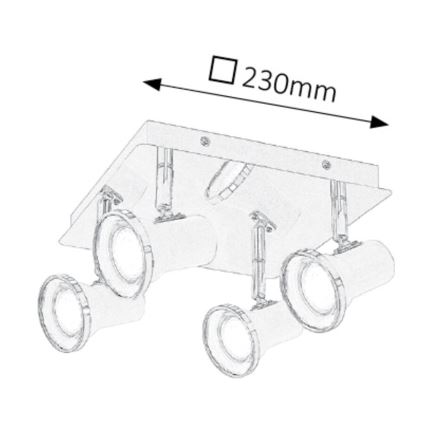 Rabalux - LED ugradna svetiljka za kupatilo 4xGU10/4,5W/230V IP44