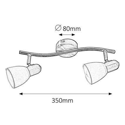 Rabalux - Spot svetlo 2xE14/40W/230V