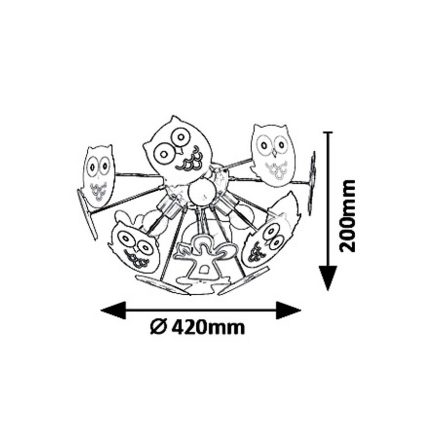 Rabalux - Dečiji plafonski luster BIRDY 3xE14/40W/230V