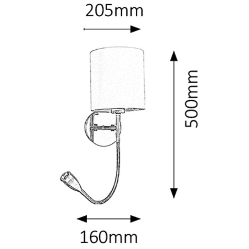 Rabalux - LED zidna svetiljka 1xE27/40W+LED/3W