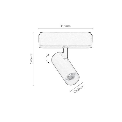 Rabalux - LED prigušiva spot svetiljka za 1-fazni šinski sistem LED/5W/24V 2700–5500K Wi‑Fi Tuya, crna