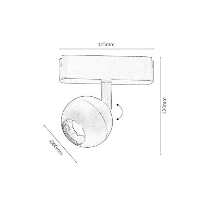 Rabalux - LED prigušiva reflektorska svetiljka za 1-fazni šinski sistem LED/5W/24V 2700-5500K Wi-Fi Tuya crna