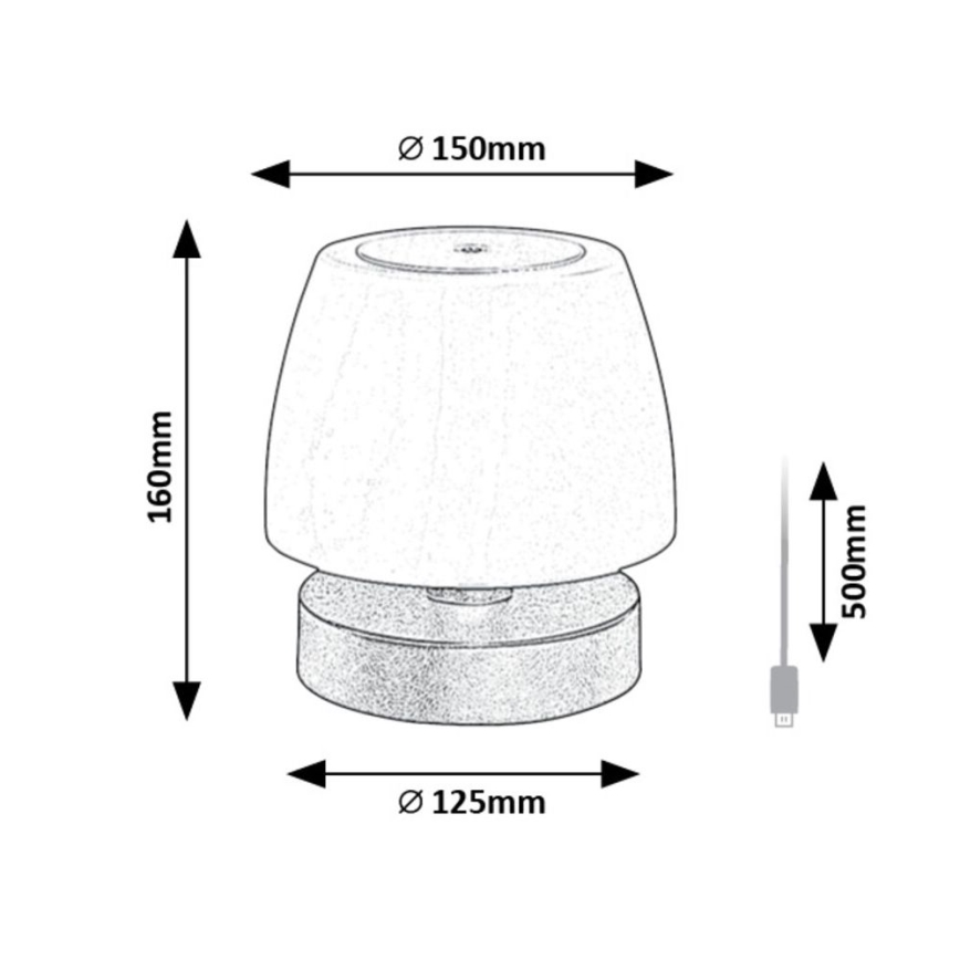 Rabalux - LED prigušiva stona lampa LED/3W/5V 2000 mAh IP44