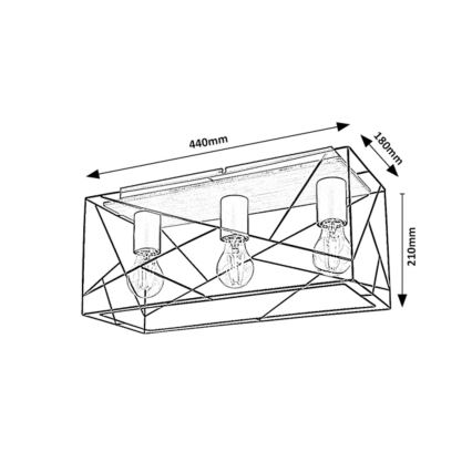Rabalux - Plafonsko svetlo 3xE27/40W/230V 18x44 cm