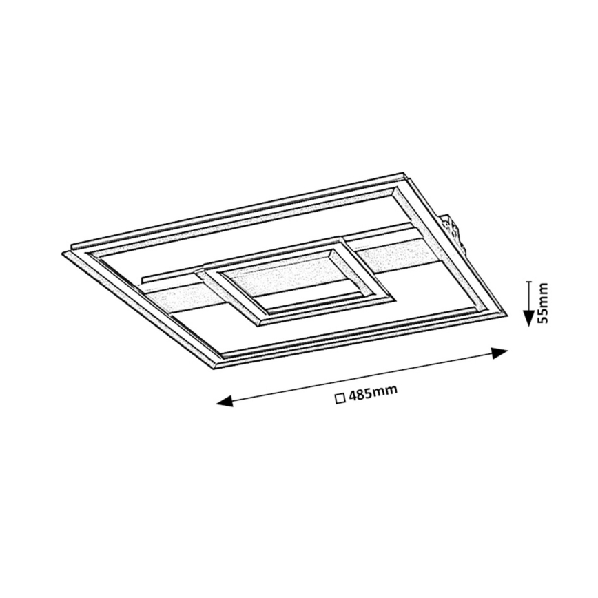 Rabalux - LED plafonsko svetlo LED/48W/230V 3000K crno 48,5x48,5 cm