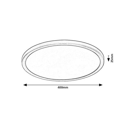 Rabalux - LED plafonjerka LED/36W/230V 3000/4000/6000K prečnik 40 cm crna