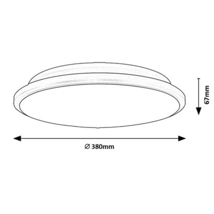Rabalux - LED stropno svetlo LED/24W/230V 3000K crno 38 cm
