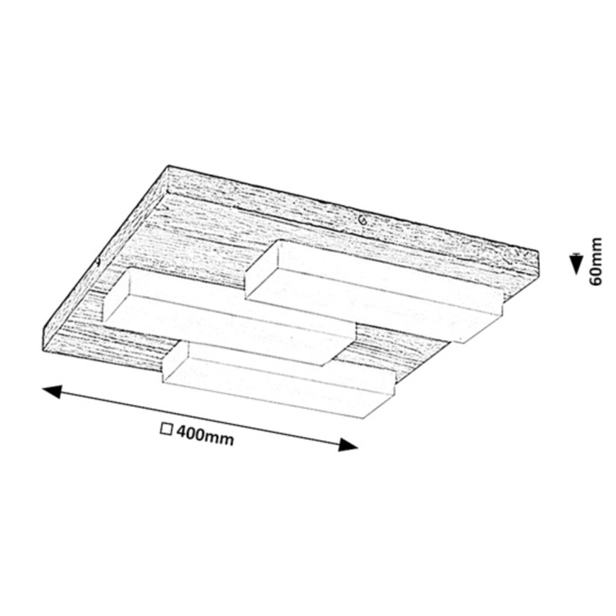 Rabalux - LED plafonska svetiljka LED/30W/230V 3000K hrast 40x40 cm
