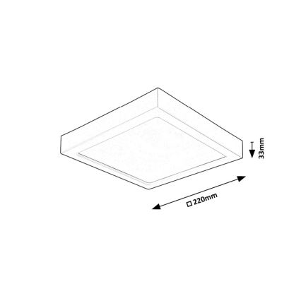 Rabalux - LED plafonsko svetlo LED/24W/230V 4000K 22x22 cm crna
