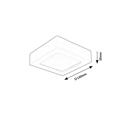 Rabalux - LED plafonsko svetlo LED/7W/230V 3000K 12x12 cm crno