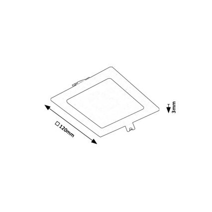 Rabalux - LED ugradna svetiljka LED/6W/230V 12x12 cm crna
