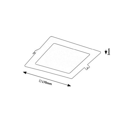 Rabalux - LED ugradno stropno svetlo LED/12W/230V 17x17 cm crna