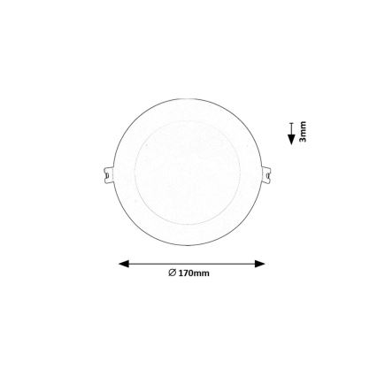 Rabalux - LED ugradno stropno svetlo LED/12W/230V, prečnik 17 cm, belo