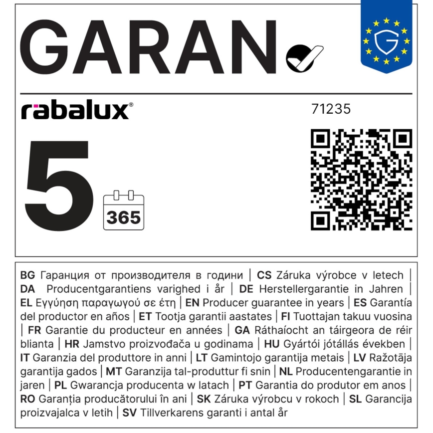 Rabalux - Ugradno LED stropno svetlo 18W/230V, prečnik 22 cm, belo